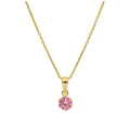 Collier en or 9 carats avec tourmaline ronde de 5 mm et zircone cubique, 40 à 50 cm