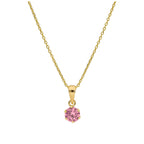 Collier en or 9 carats avec tourmaline ronde de 5 mm et zircone cubique, 40 à 50 cm