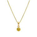 Collier en or 9 carats avec citrine ronde de 5 mm et zircone cubique, 40 à 50 cm