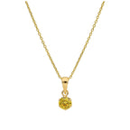 Collier en or 9 carats avec citrine ronde de 5 mm et zircone cubique, 40 à 50 cm
