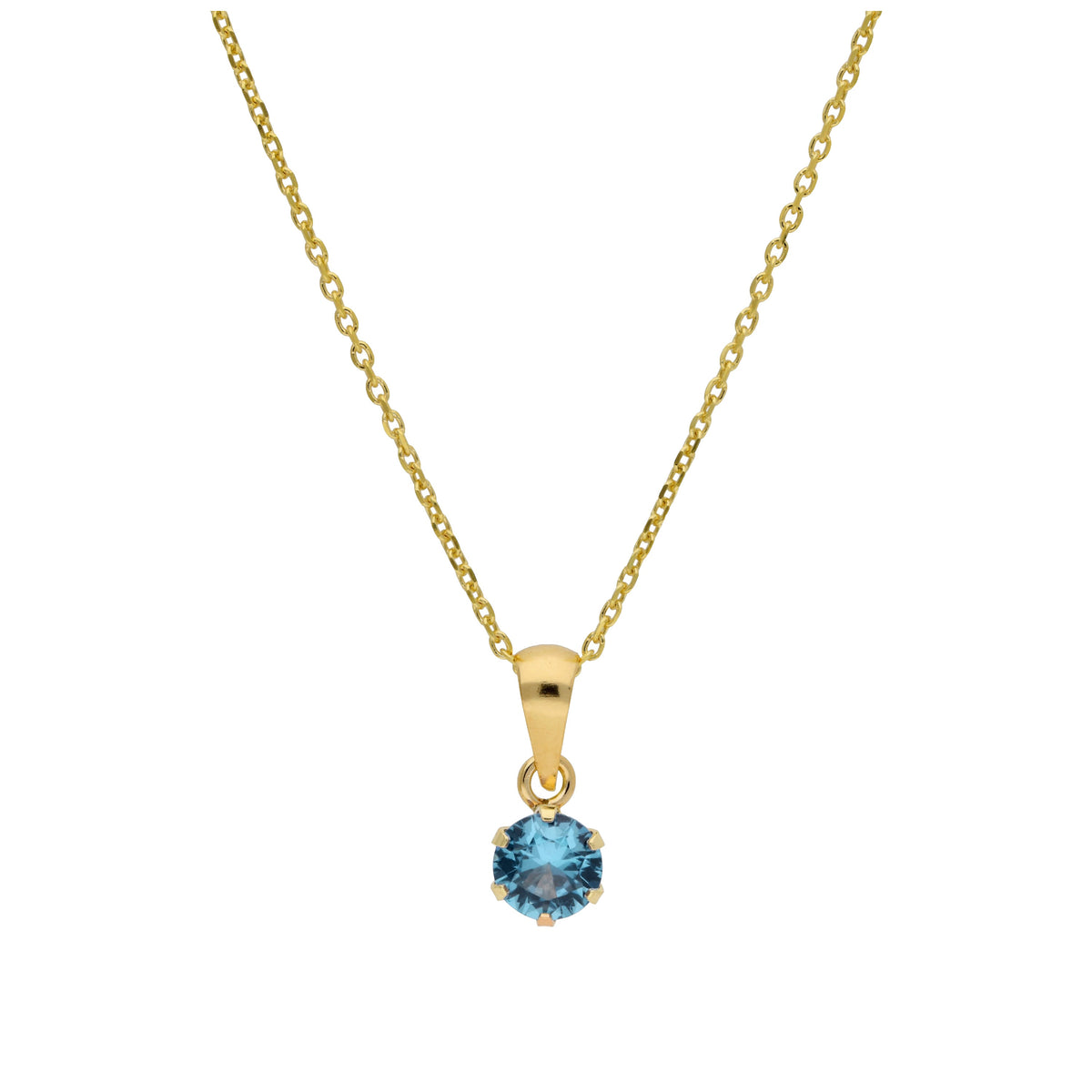Collier en or 9 carats avec tanzanite ronde de 5 mm et zircone cubique, 40 à 50 cm
