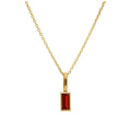 Collier en or 9 carats avec grenat baguette et zircone cubique, 40 à 50 cm