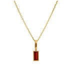 Collier en or 9 carats avec grenat baguette et zircone cubique, 40 à 50 cm