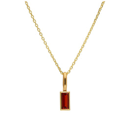 Collier en or 9 carats avec grenat baguette et zircone cubique, 40 à 50 cm