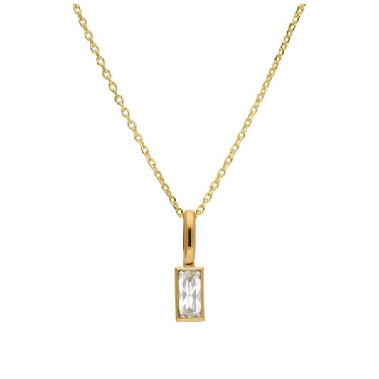 Collier en or 9 carats avec zircones cubiques transparents, taille 16 à 20 pouces