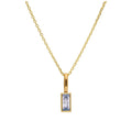 Collier en or 9 carats avec alexandrite baguette et zircone cubique, 40 à 50 cm