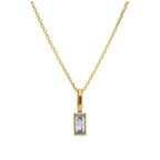 Collier en or 9 carats avec alexandrite baguette et zircone cubique, 40 à 50 cm