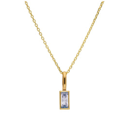 Collier en or 9 carats avec alexandrite baguette et zircone cubique, 40 à 50 cm