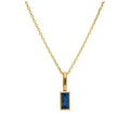 Collier en or 9 carats avec saphir baguette et zircone cubique, 40 à 50 cm