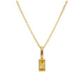 Collier en or 9 carats avec citrine baguette et zircone cubique, 40 à 50 cm