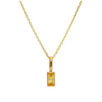 Collier en or 9 carats avec citrine baguette et zircone cubique, 40 à 50 cm