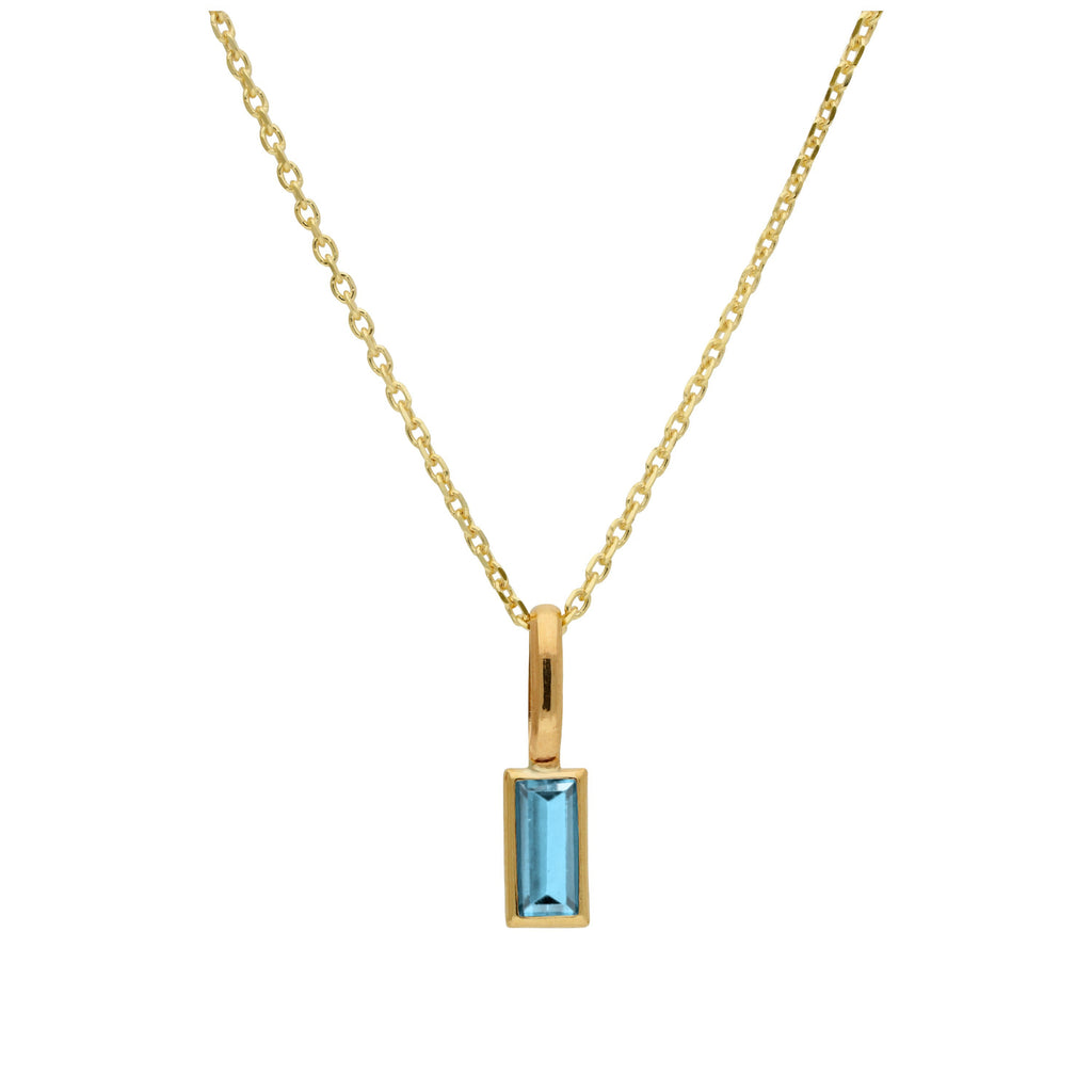 Collier en or 9 carats avec tanzanite baguette et zircone cubique, 40 à 50 cm