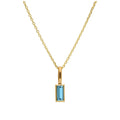 Collier en or 9 carats avec tanzanite baguette et zircone cubique, 40 à 50 cm