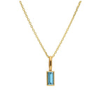 Collier en or 9 carats avec tanzanite baguette et zircone cubique, 40 à 50 cm