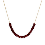 Collier en or 9 carats avec pierre de naissance de janvier et grenat CZ
