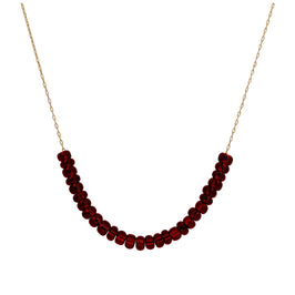 Collier en or 9 carats avec pierre de naissance de janvier et grenat CZ