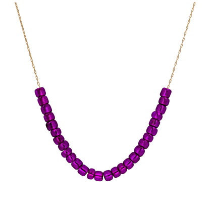 Collier en or 9 carats avec pierre de naissance de février et améthyste CZ