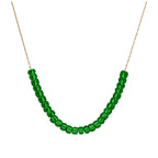Collier en or 9 carats avec pierre de naissance de mai et émeraude CZ