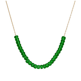 Collier en or 9 carats avec pierre de naissance de mai et émeraude CZ