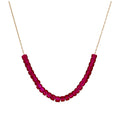 Collier en or 9 carats avec rubis et zircone cubique, pierre de naissance de juillet