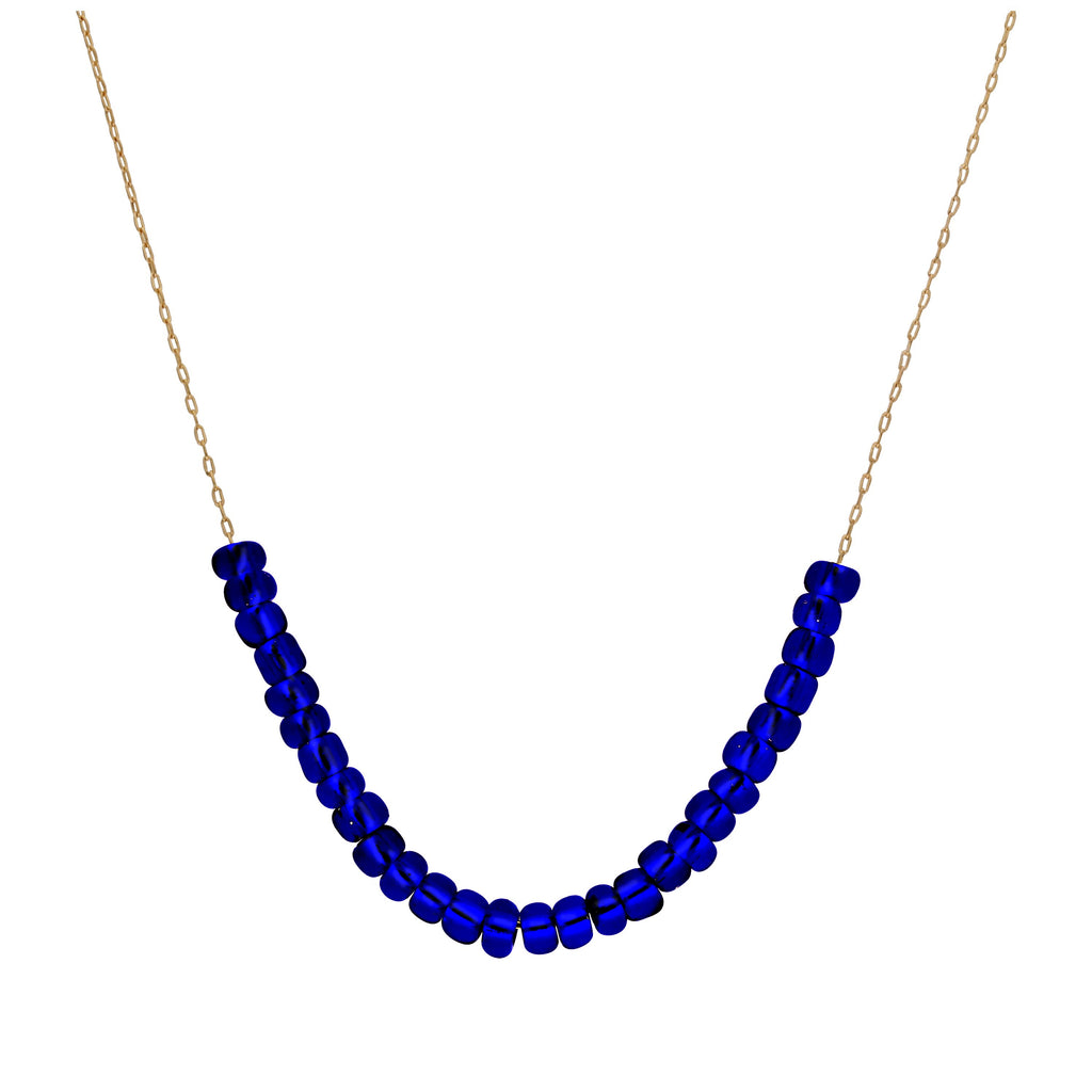Collier en or 9 carats avec saphir et zircone cubique, pierre de naissance de septembre