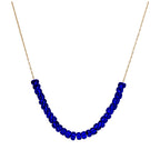 Collier en or 9 carats avec saphir et zircone cubique, pierre de naissance de septembre