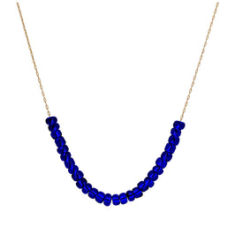 Collier en or 9 carats avec saphir et zircone cubique, pierre de naissance de septembre