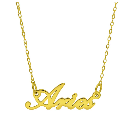Collier sur mesure en argent sterling plaqué or, signe astrologique Bélier, 43 cm