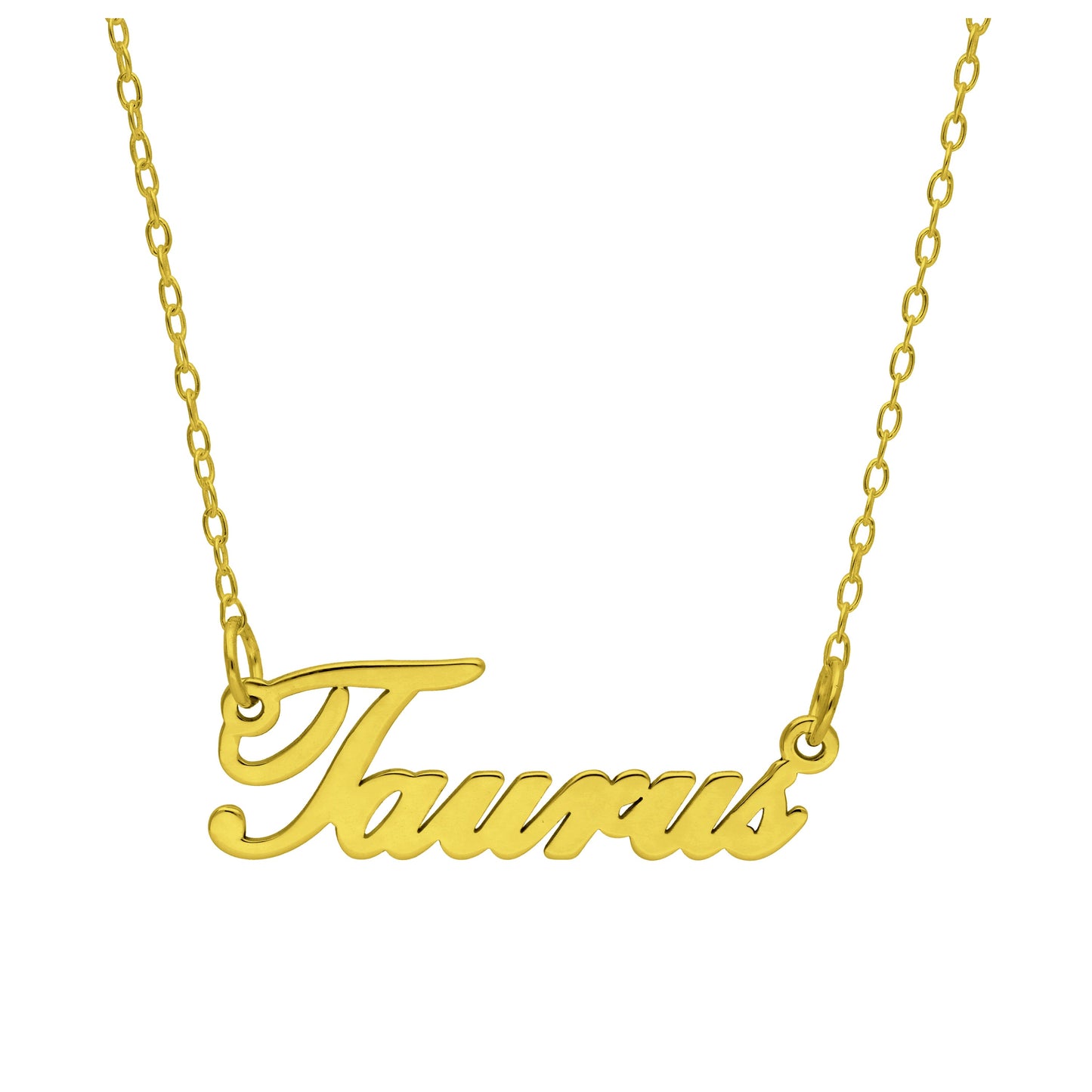 Collier sur mesure en argent sterling plaqué or, signe astrologique du Taureau, 43 cm