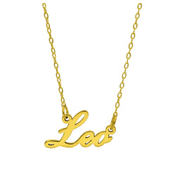 Collier sur mesure en argent sterling plaqué or avec signe astrologique du Lion, 43 cm