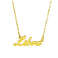 Collier sur mesure en argent sterling plaqué or avec signe astrologique Balance de 43 cm