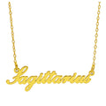 Collier sur mesure en argent sterling plaqué or avec signe astrologique Sagittaire de 43 cm