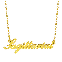 Collier sur mesure en argent sterling plaqué or avec signe astrologique Sagittaire de 43 cm