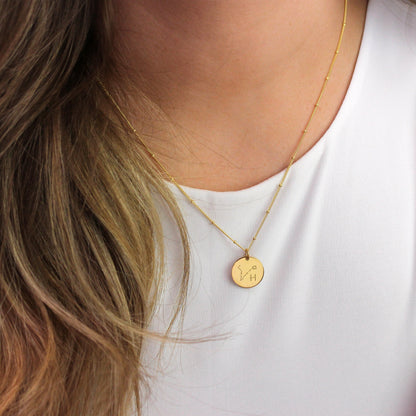 Collier personnalisé avec initiales en argent sterling et constellation