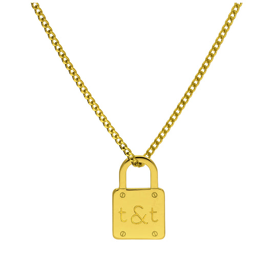 Collier cadenas sur mesure en argent sterling plaqué or avec initiales, 40 à 60 cm