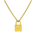 Collier cadenas sur mesure en argent sterling plaqué or avec initiales, 40 à 60 cm