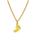 Collier personnalisé en argent sterling plaqué or avec nom de pied de bébé, 40 à 61 cm