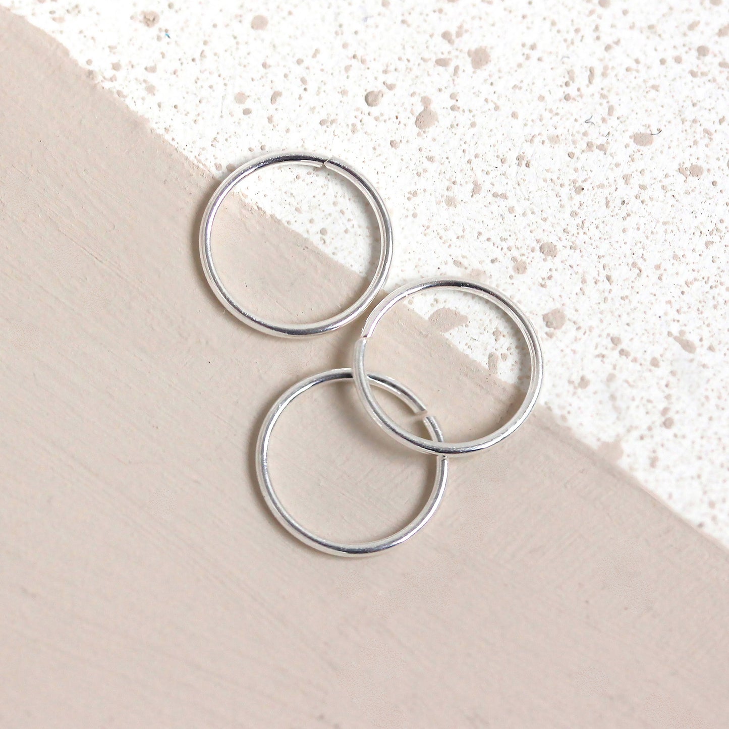 Lot de 3 anneaux de nez en argent sterling de 8 mm, calibre 24