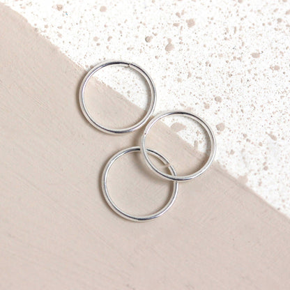 Lot de 3 anneaux de nez en argent sterling de 8 mm, calibre 24