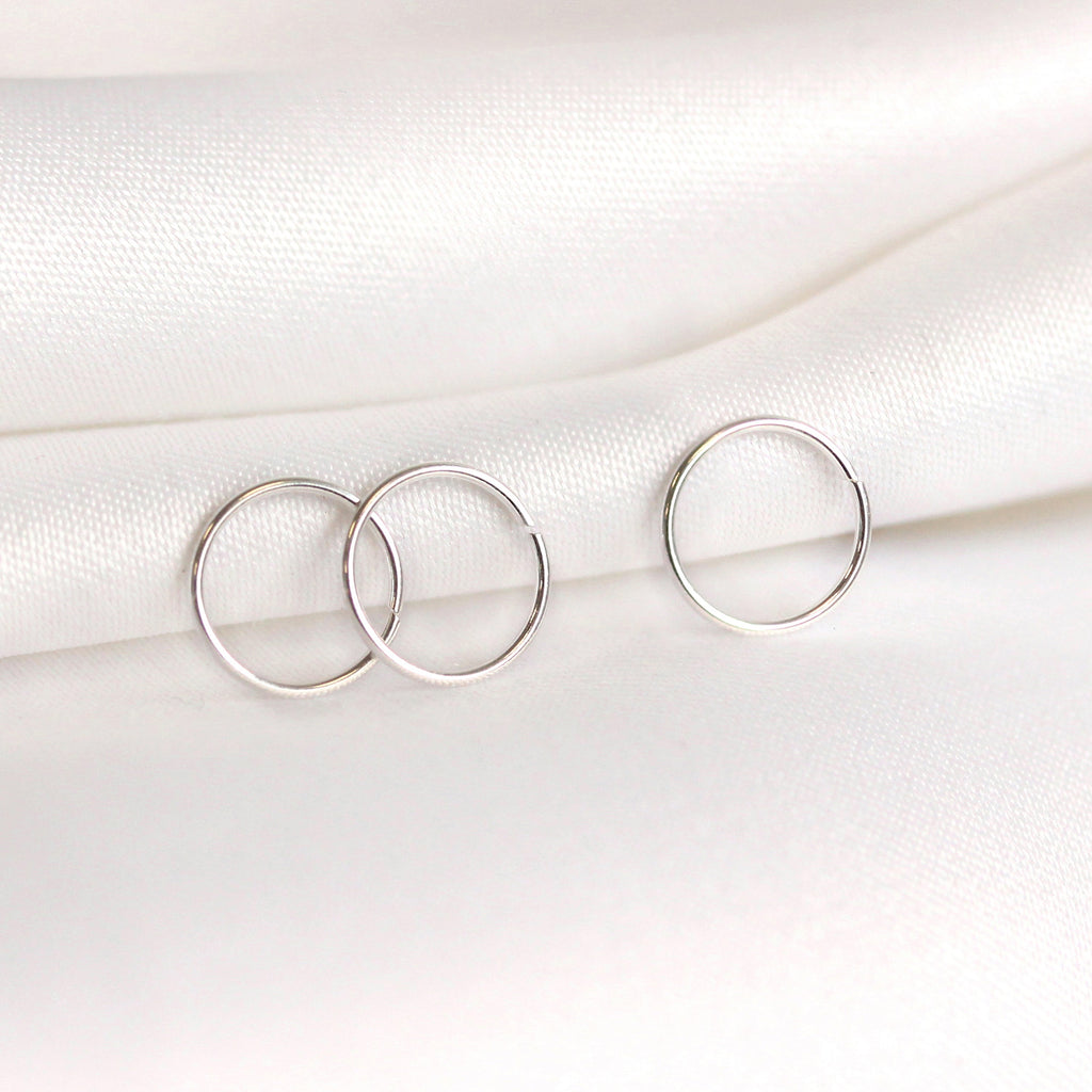 Lot de 3 anneaux de nez en argent sterling de 8 mm, calibre 24