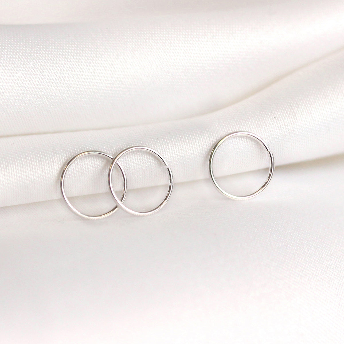 Lot de 3 anneaux de nez en argent sterling de 8 mm, calibre 24