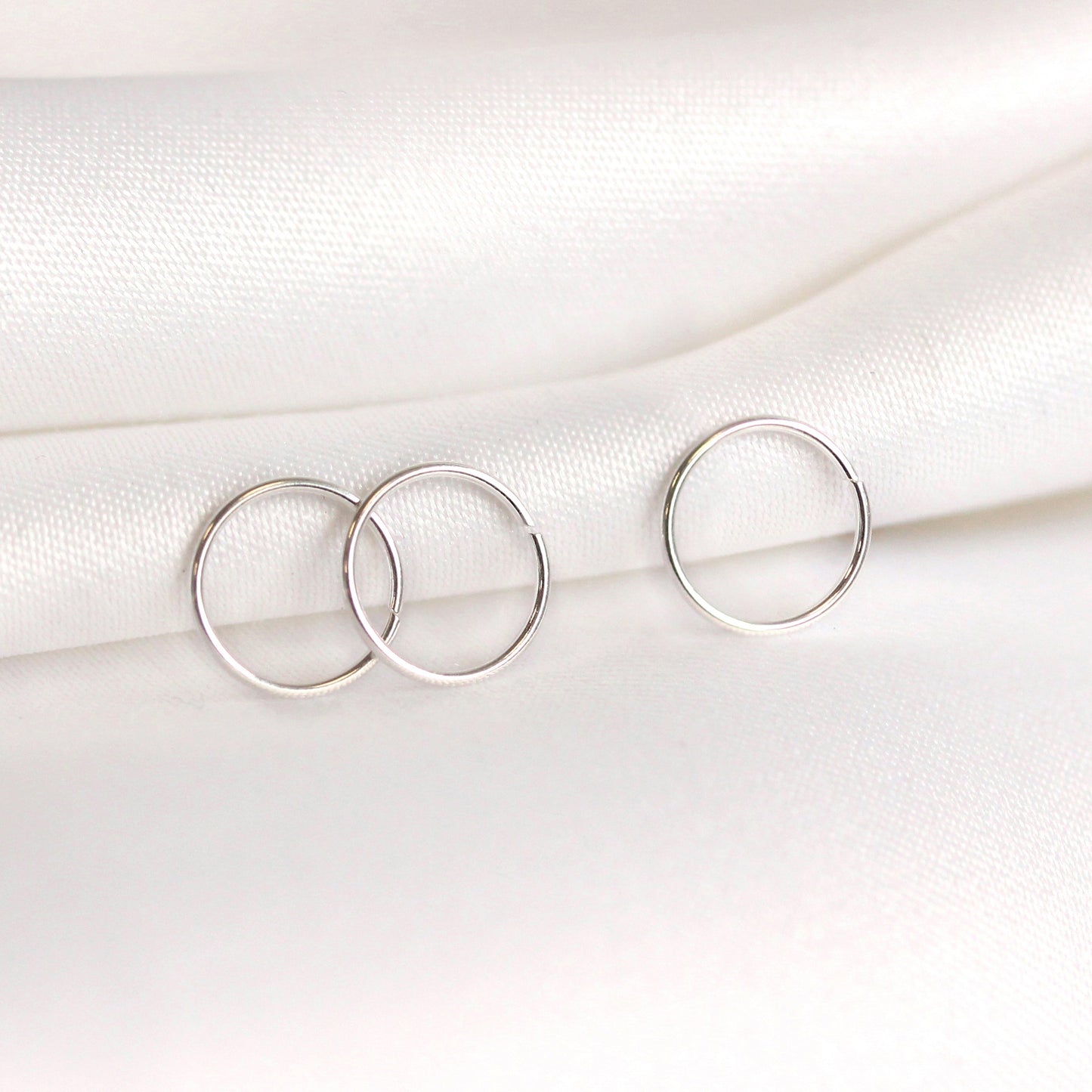 Lot de 3 anneaux de nez en argent sterling de 8 mm, calibre 24