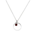 Collier en argent sterling avec pierre de naissance et plaque ronde gravable, 35,6 à 55,9 cm