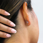 Paire de fermoirs de boucles d'oreilles en silicone et argent sterling