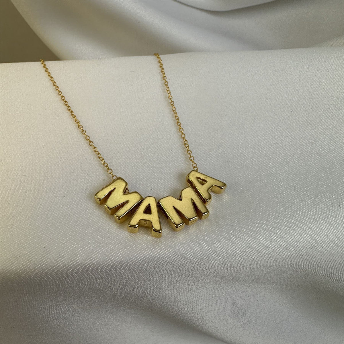 Collier Mama Threader en argent sterling plaqué or 45 cm