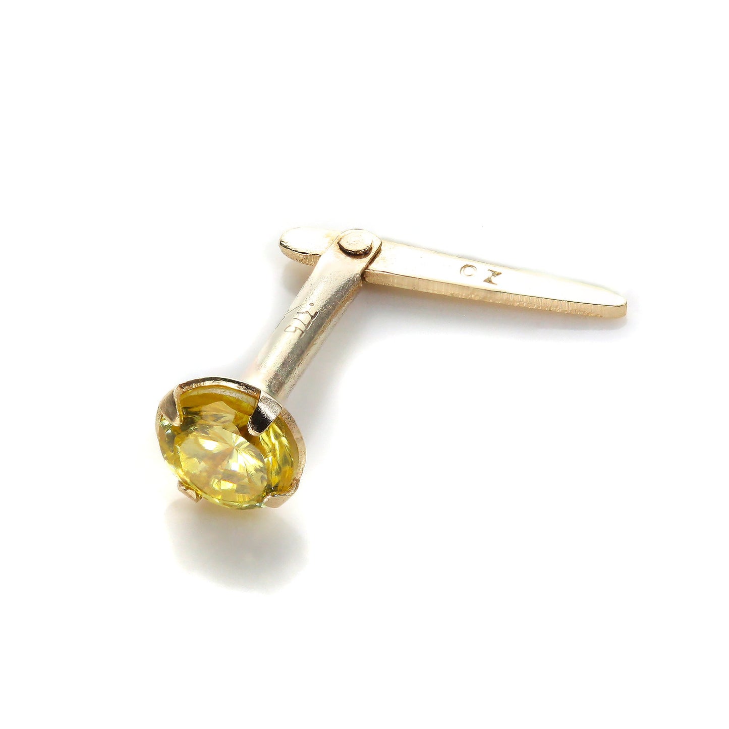 Clou de nez rond Andralok en or jaune 9 carats et zircones cubiques de 3 mm