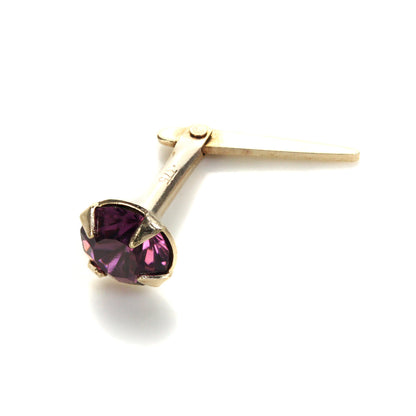Piercing de nez Andralok en or jaune 9 carats et cristal de 3,5 mm