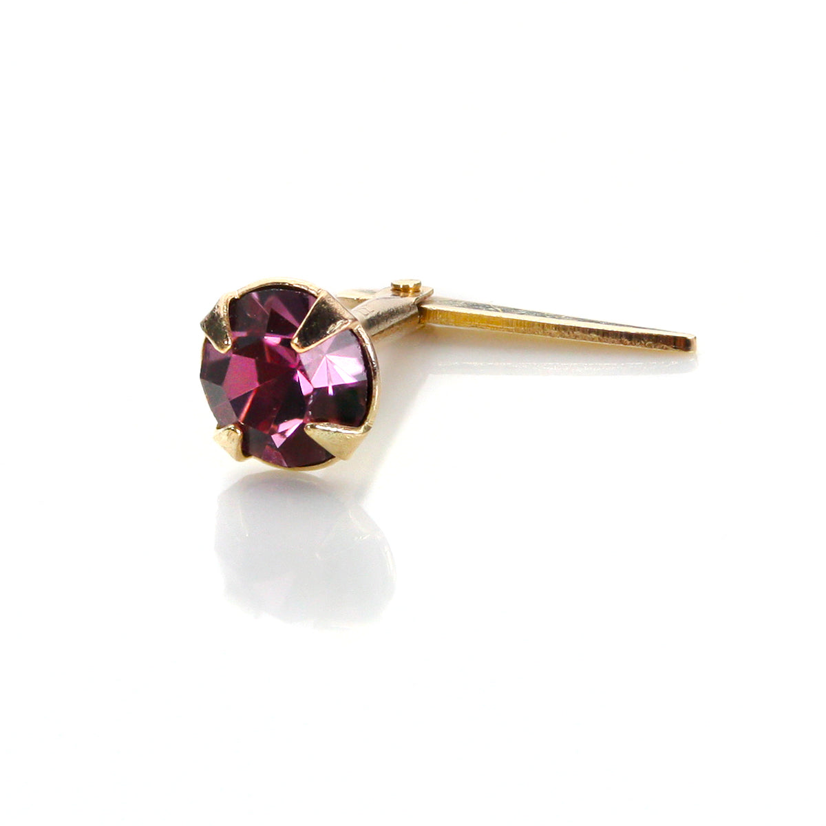Piercing de nez Andralok en or jaune 9 carats et cristal de 3,5 mm