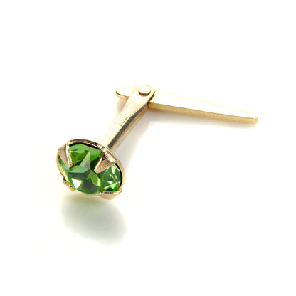 Piercing de nez Andralok en or jaune 9 carats et cristal de 3,5 mm