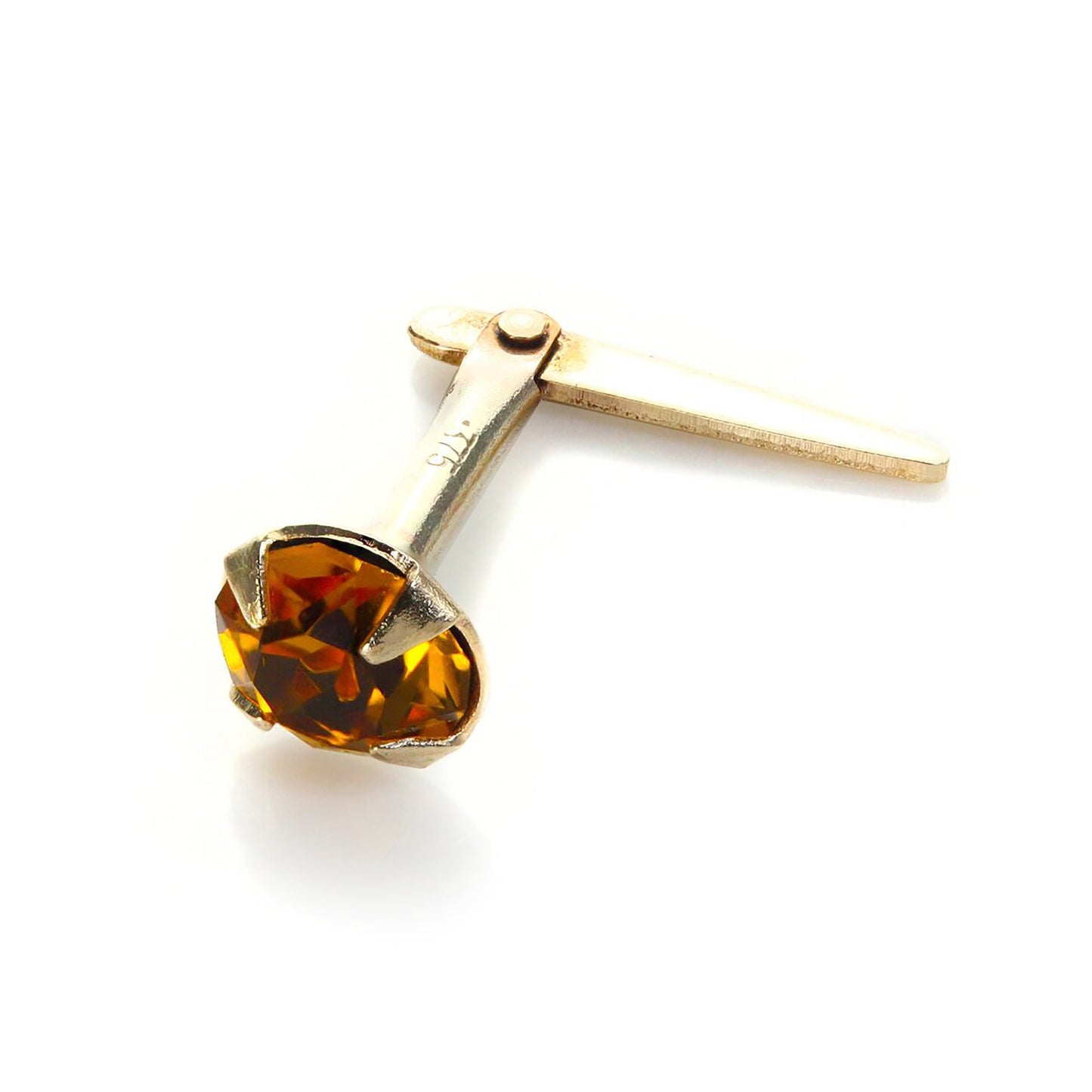 Piercing de nez Andralok en or jaune 9 carats et cristal de 3,5 mm